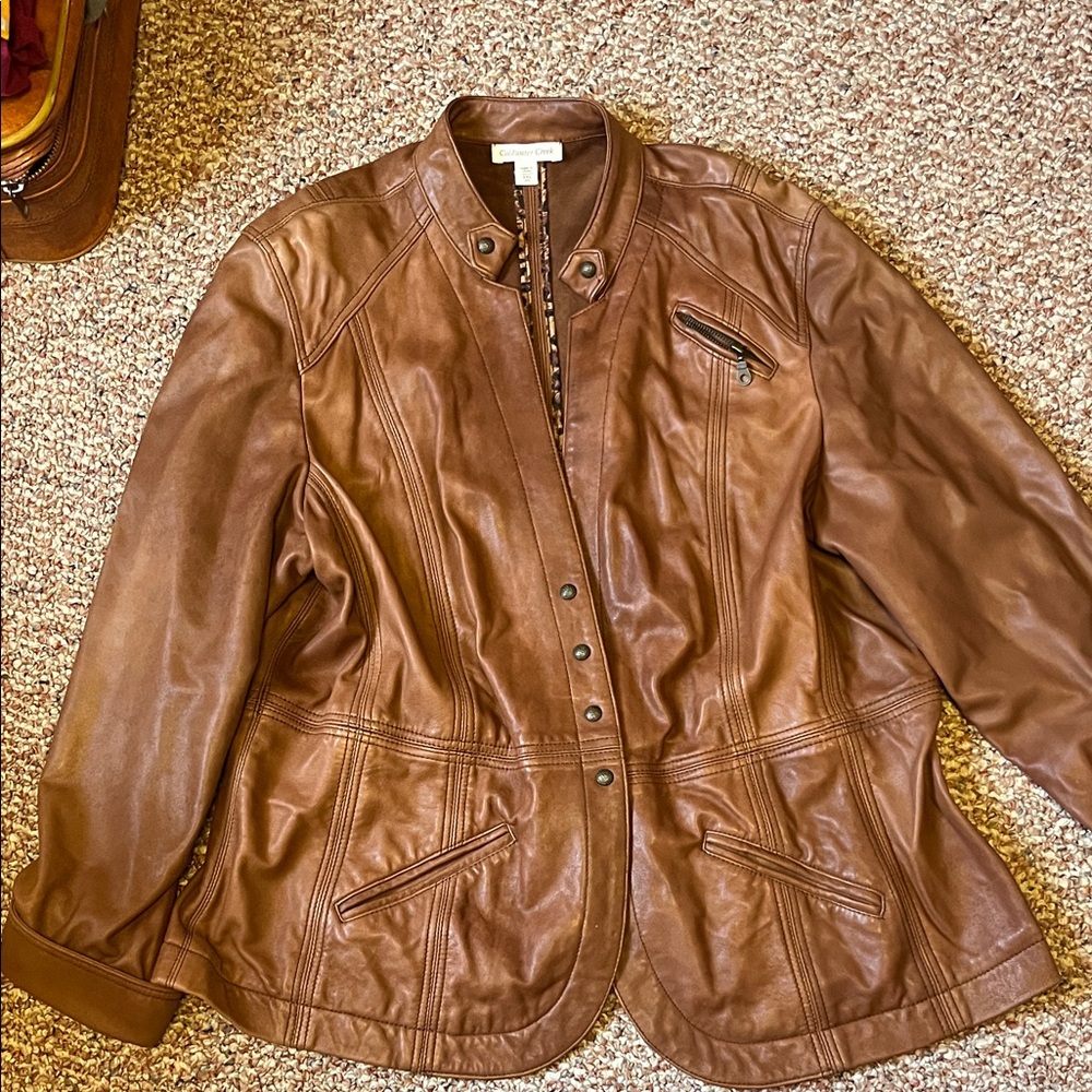 Coldwater Creek Brown Leather Jacket